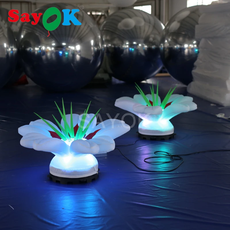 Надувной цветок со светодиодным светильником м (5 футов) надувной для свадебной