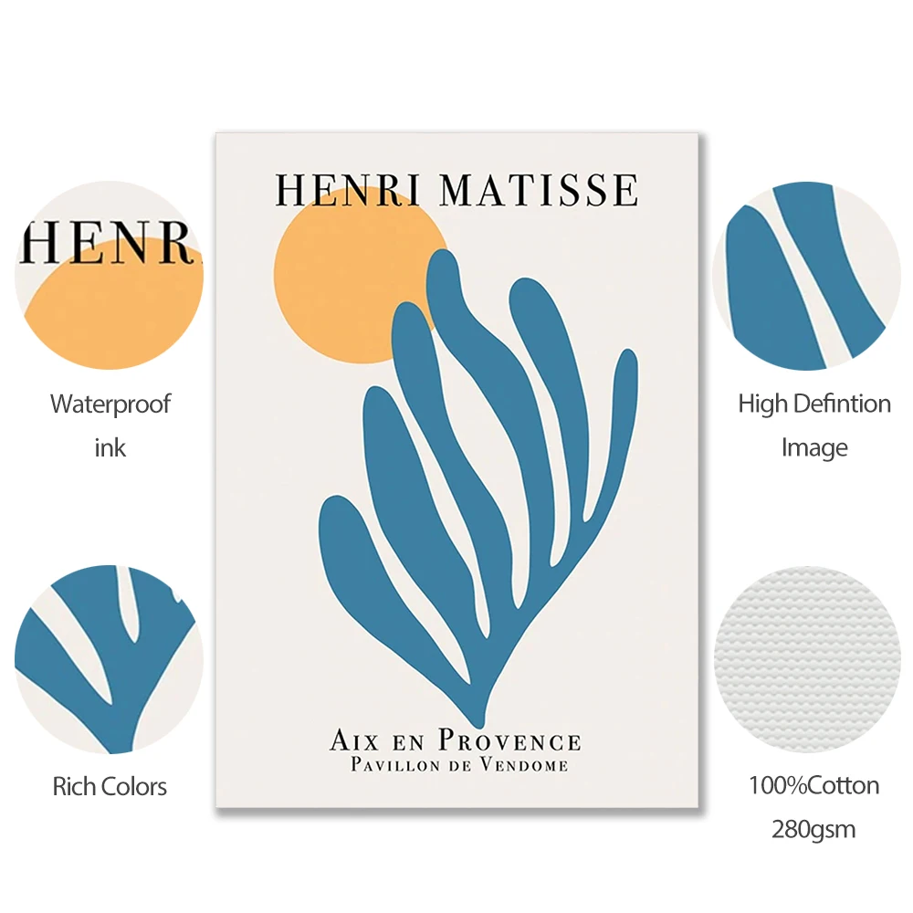 Ретро-постер Matisse с абстрактными фотографиями Картина на холсте цветными