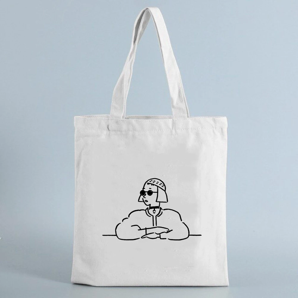 

Female Canvas Bags Women Shopping Tote Bag Cartoon character Pattern sac shopping Reusable Shopper Bag Fashion Ladies Travel Bag
