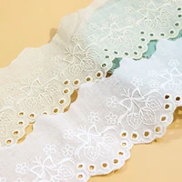 5yardslot 7 5cm beige cotton embroidered lace fabrics womens clothing diy lace trim vqx162804