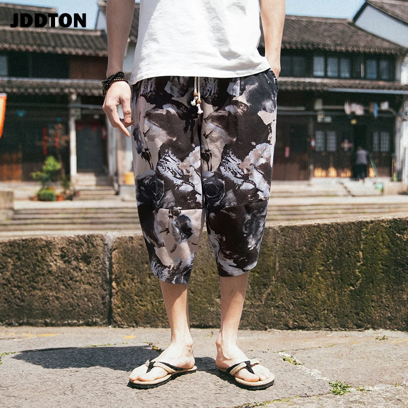 Мужские Винтажные штаны шаровары JDDTON хлопково льняные повседневные свободные