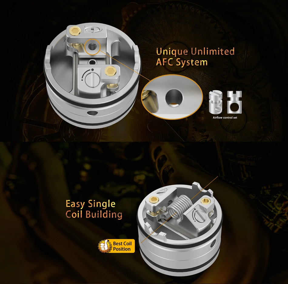 Оригинальный Vapefly Holic MTL RDA бак с одной катушкой 22 2 мм испаритель регулируемым