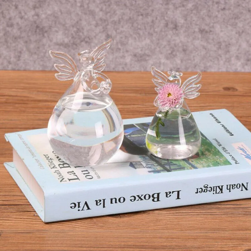 Милый Стекло Love Angel Форма цветок растение свадебная брошь висячая ваза домашний