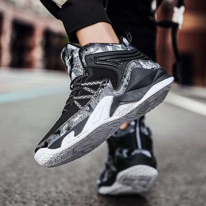 

New Men Basketball Shoes Mesh Unisex Street Basketball Breathable Sports Shoes High Quality Sneakers Shoes Women Couple 36-44