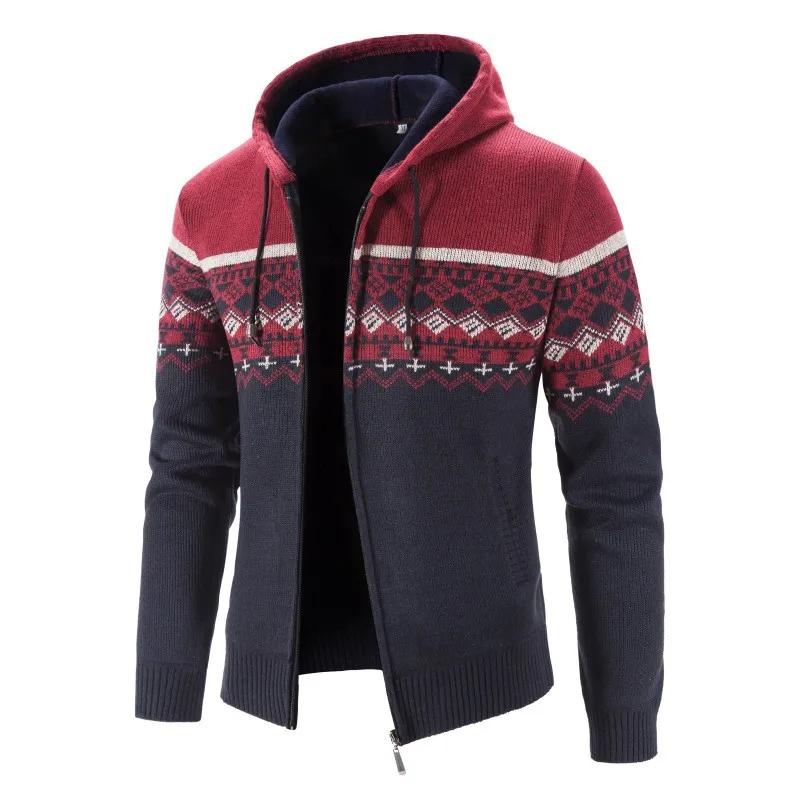 

Men's Long Sleeved Cardigan Spring And Autumn New Sweater Printing Gradient Man Winter Clothing Knitting Knit Korea Quilted Coat