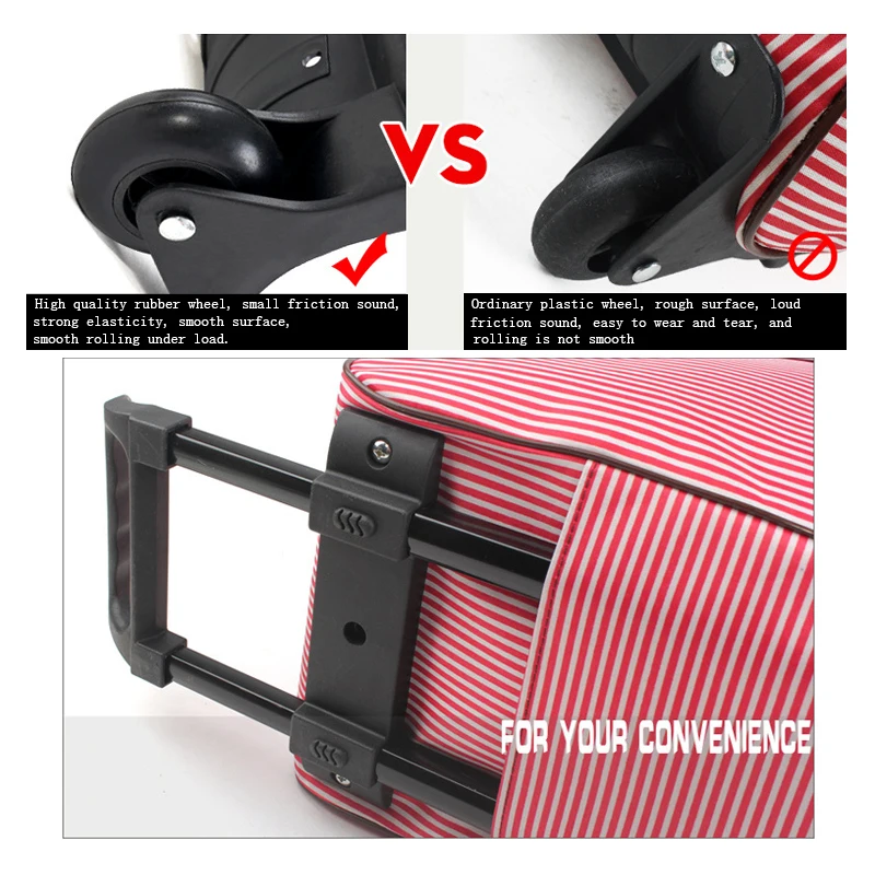 2022 New Women Men travel bag on wheels Rolling luggage bag Trolley Duffle Carry-On bag with Pull rod