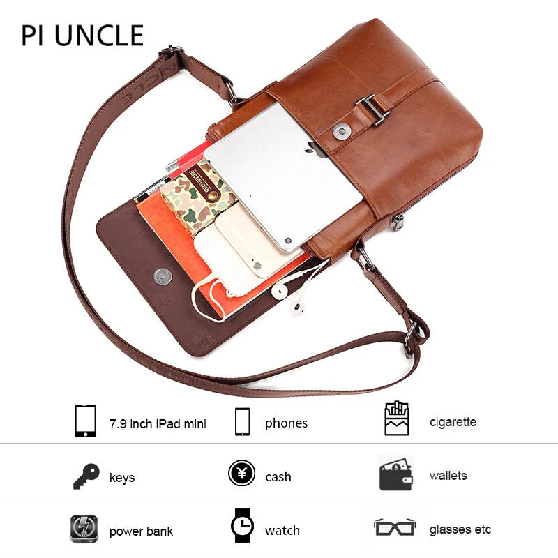 Мужская сумка через плечо из 100% натуральной кожи высококачественные сумки для