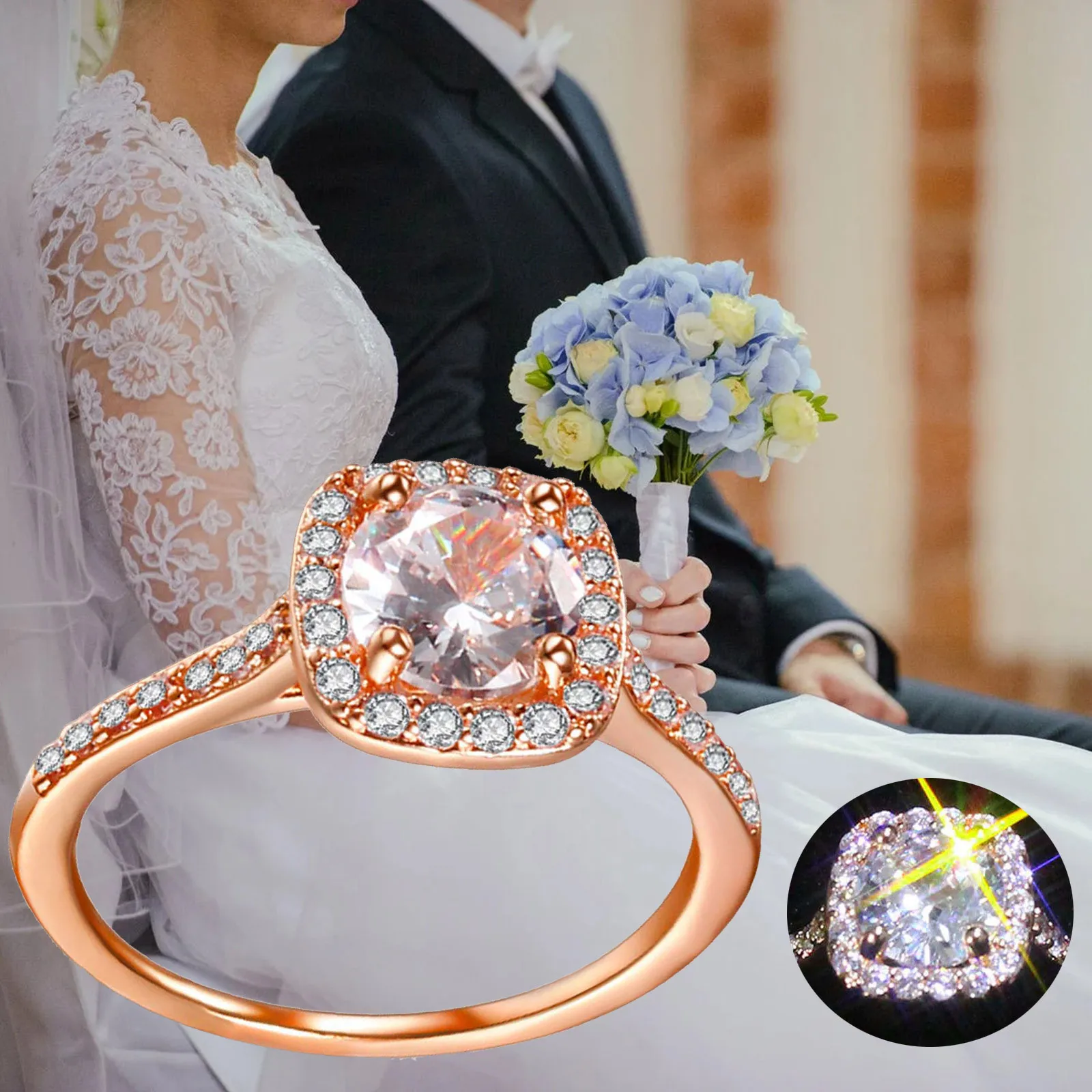 Изысканный вне память женское кольцо для помолвки свадебные ювелирные