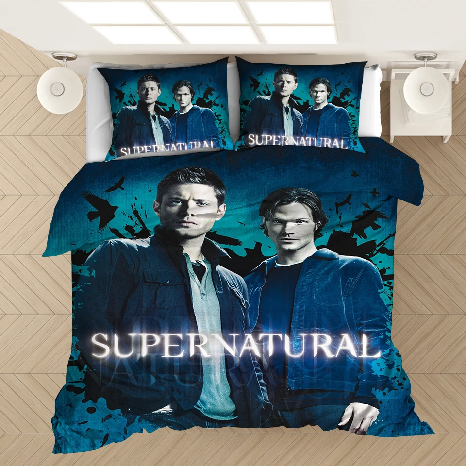 Сверхъестественное 3d постельное белье пододеяльник хлопок наволочки Твин