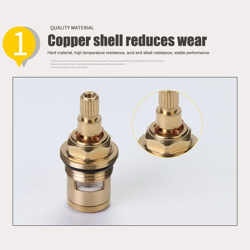 

2 Pcs Replacement Tap Valves Ceramic Disc Gland Brass 20 Teeth 1/2 Inch Accessories LB88