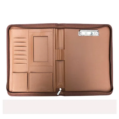 A4 Brown A4 высокое качество креативная деловой ежедневник Тетрадь с 12-разрядный калькулятор для офиса с отрывными листами толстые многофункциональная сумка для путешествий на молнии - Color: A4 Brown