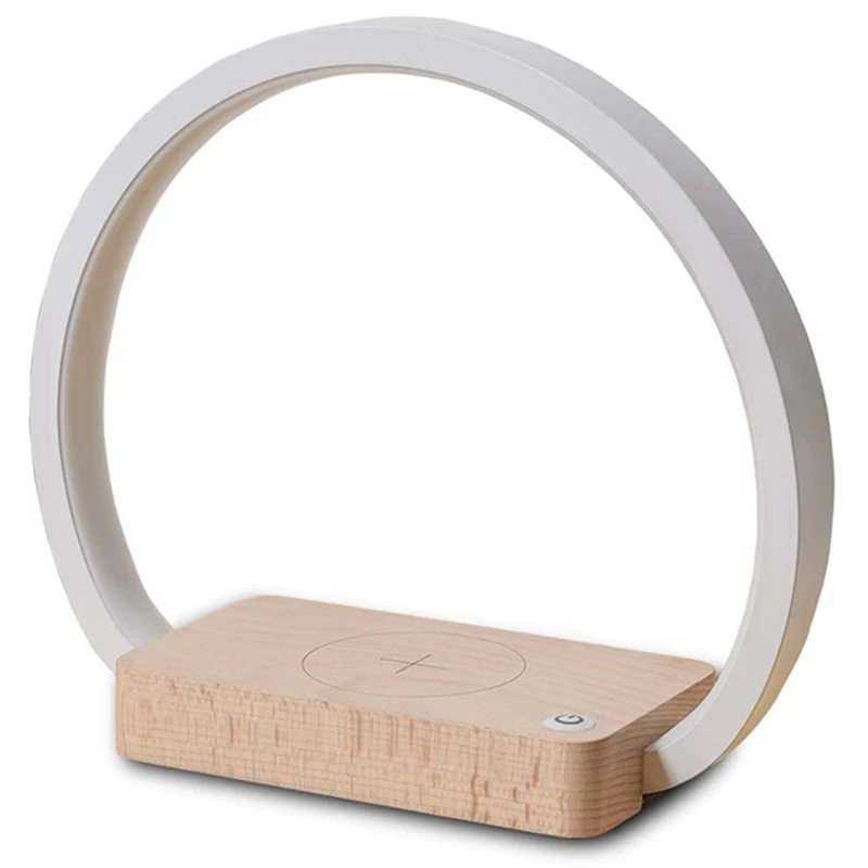 

Bedside Lamp Wireless Charger LED Desk Lamp with Press Control Table Lamp Eye-Caring Reading Light for Kids, Adults