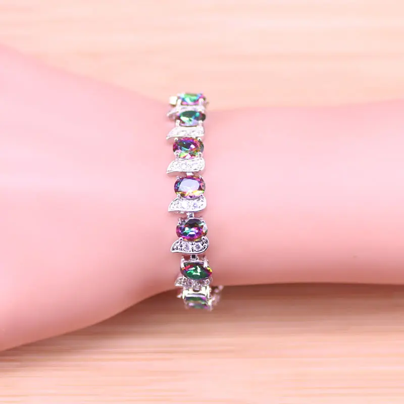 Risenj блестящие радужные кубические циркониевые серебряные 925 ювелирные изделия