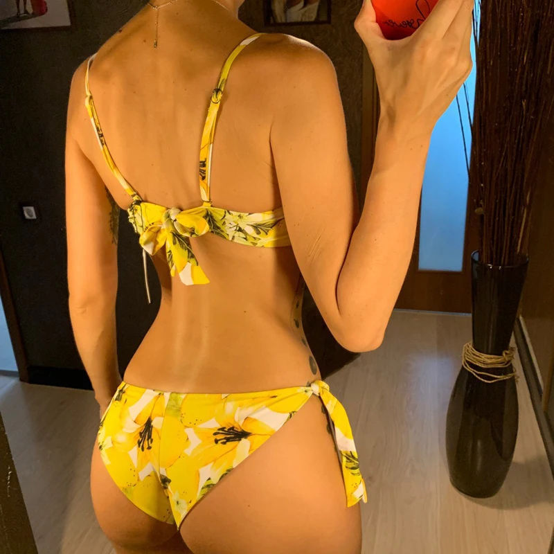 

Sexy Bikinis Women Swimwear Push Up Swimsuit Floral Print Bathing Suit Female Beach Wear Vintage Swimming Suit Biquini Mujer XL