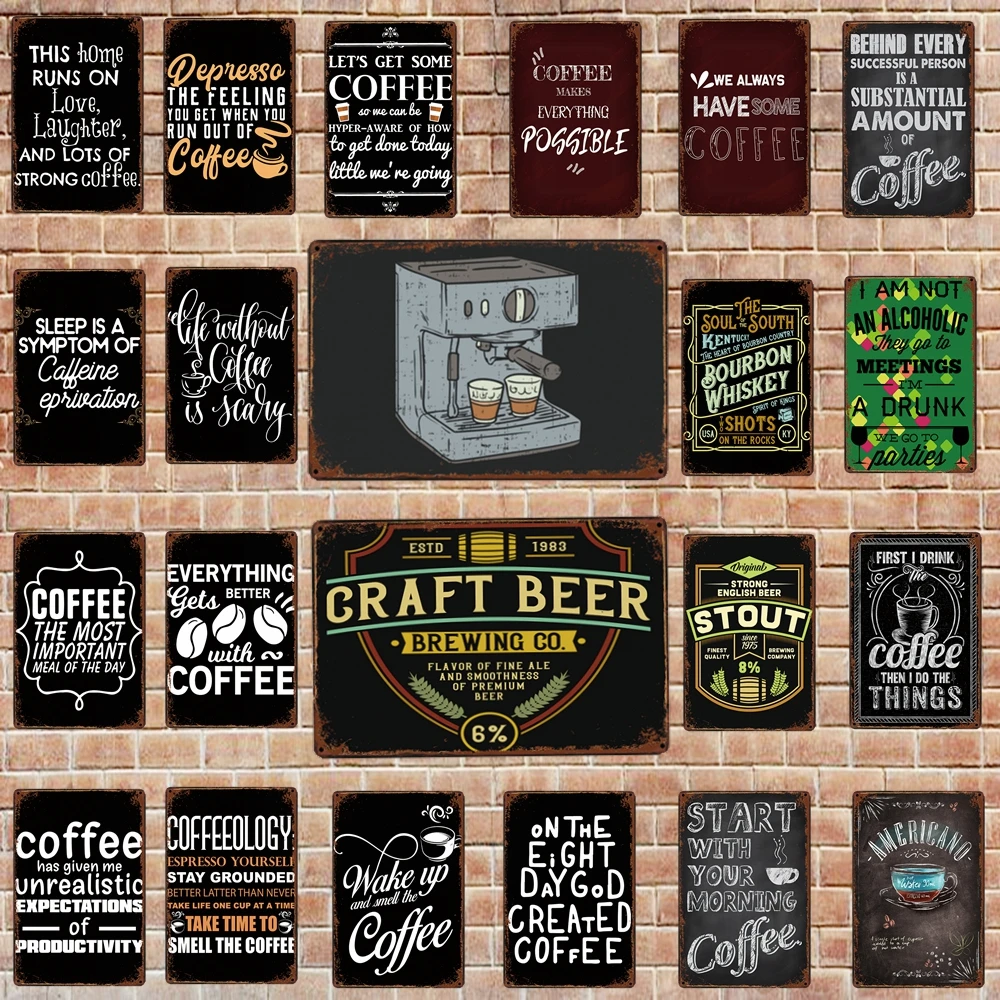 

[YZFQ] металлический кофейный жестяной Фотофон для стен, паба, кухни, ресторана, домашний декор, винтажный Железный постер 8x12 дюймов