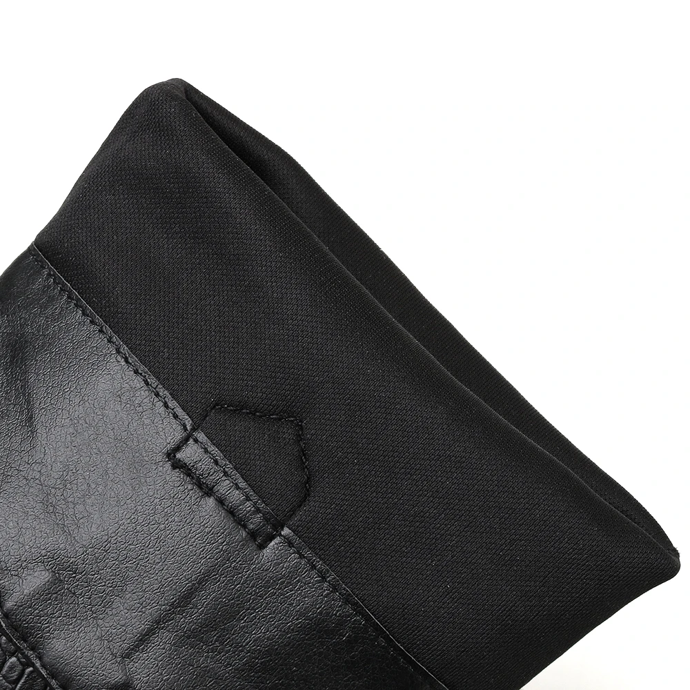 NIUFUNI Women's Autumn WInter Black Boots Fashion Crocodile Grain Mid Calf Boots Pointed Toe Square High Heels Black Shoes Woman