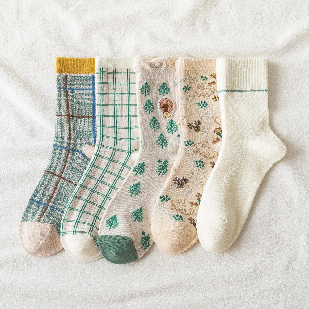 

2022 News Women's Socks Cotton Soft Cartoon Cute Print Kawaii Crew Socks Christmas Japanese Style Harajuku Streetwear Long Sock