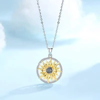 black seed sunflower pendant necklace for women heart fashion jewelry one hundred languages i love you girls gifts yn046