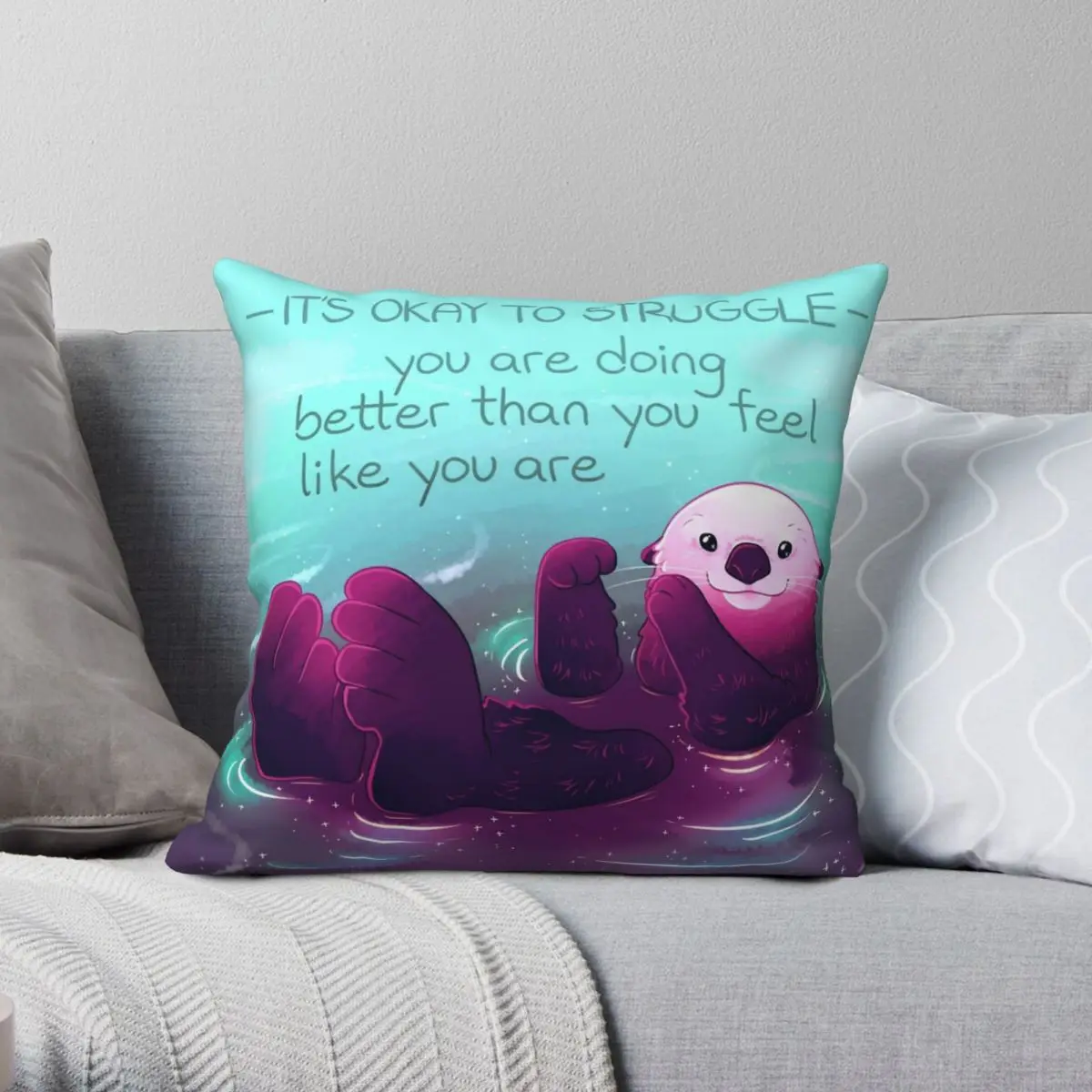 

You Are Doing Better Pillowcase Polyester Linen Velvet Creative Zip Decor Pillow Case Bed Cushion Cover
