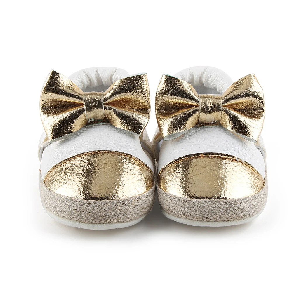 Блестящая золотая дышащая обувь для новорожденных уникальная Заводская дешевая