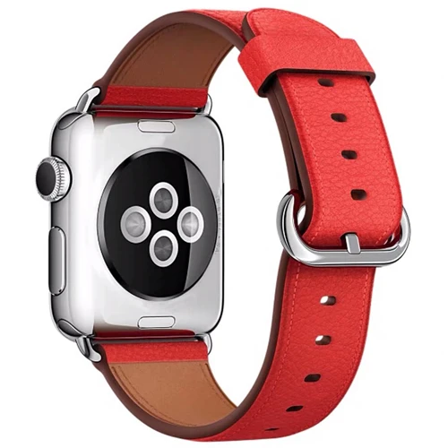 Ремешок для наручных часов Apple watch, ремешок 42 мм, 38 мм, версия тонкие кожаные correa, браслет, ремешок на запястье для наручных часов Iwatch серии 5/4/3/2/1 - Цвет ремешка: 13-Orange red