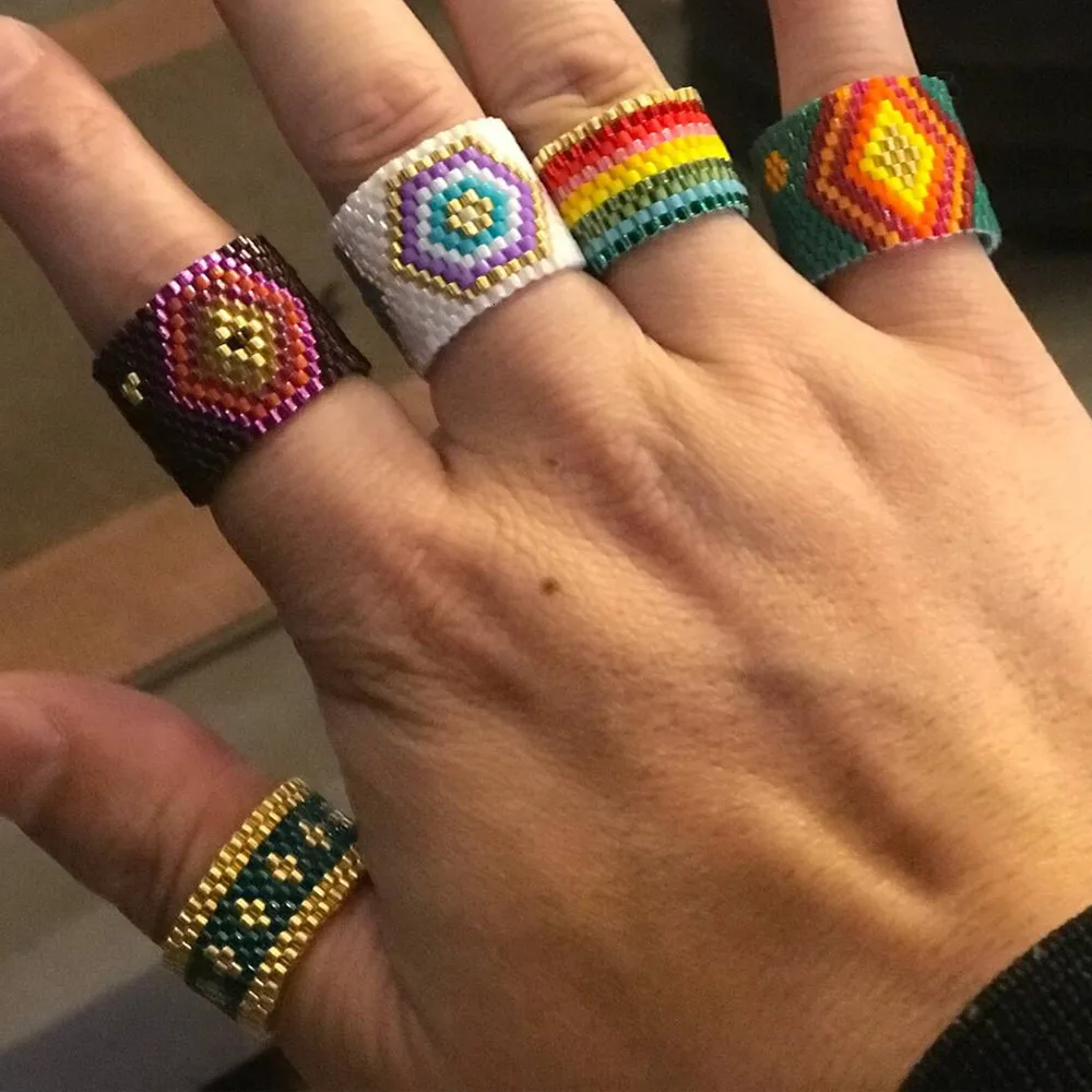 Кольцо для глаз Totems нация ветер Miyuki жемчуг ручное плетение Posimi второй