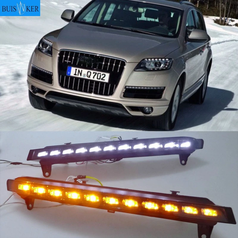 Luces LED de circulación diurna para coche, faro antiniebla, DRL, para Audi Q7, 2006, 2007, 2008, 2009, 1 Juego