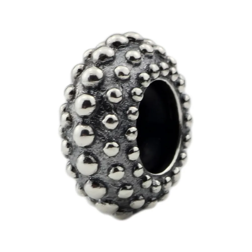 1pcsAuthentic 925 серебро Европейский Стиль Круглый в горошек прокладки пробка подвеска