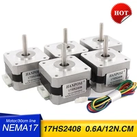 best price and quality 5pcs 42 motor 17hs2408 2 phase nema17 stepper motor 42bygh 0 6a 12n cm for 3d printer and cnc milling