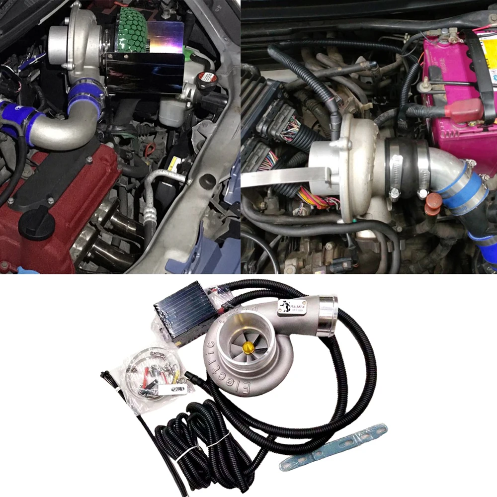 Kit de turbocompresor eléctrico automático para motocicleta, Kit de supercargador de empuje, filtro de aire de admisión para todos los coches, mejora la velocidad