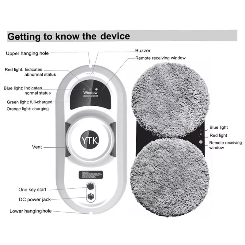 Робот пылесос для окон с дистанционным управлением 80 Вт|Электрические