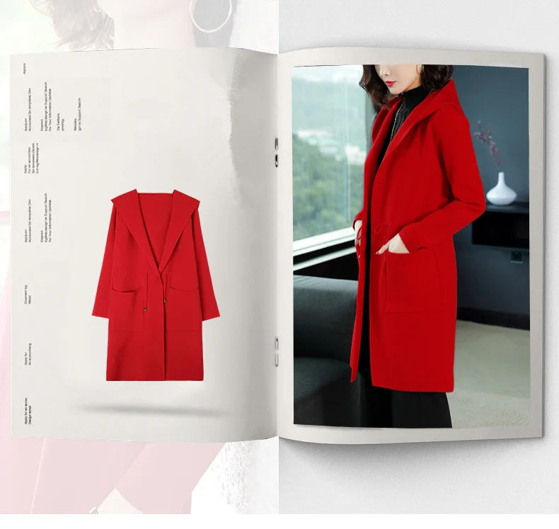 XJXKS модная зимняя Новинка, свободная красная верхняя одежда большого размера, женское элегантное шерстяное пальто, простая длинная однотонная женская толстовка, шерстяное пальто