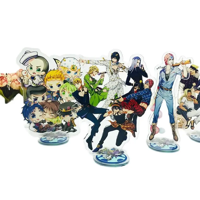 

Anime Jojo's Bizarre Adventure Key Chain Acrylic Figure Keychains Fashion Desk Decorated Stand Sign Keyring Gift For Woman Man