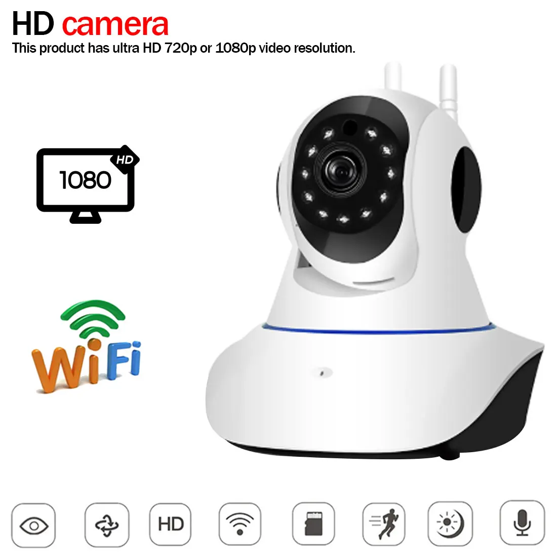 

IP-камера видеонаблюдения, 1080P, 720P, Wi-Fi, ИК, ночное видение
