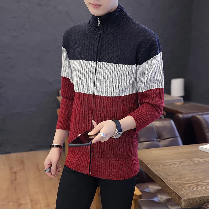 2019 осенний Новый мужской свитер куртка Спортивная кардиган с стоячим воротником