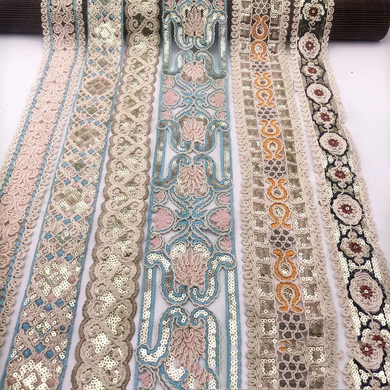 1 ярдов вышивка кружевной лентой ручной работы тканевый материал Сделай Сам