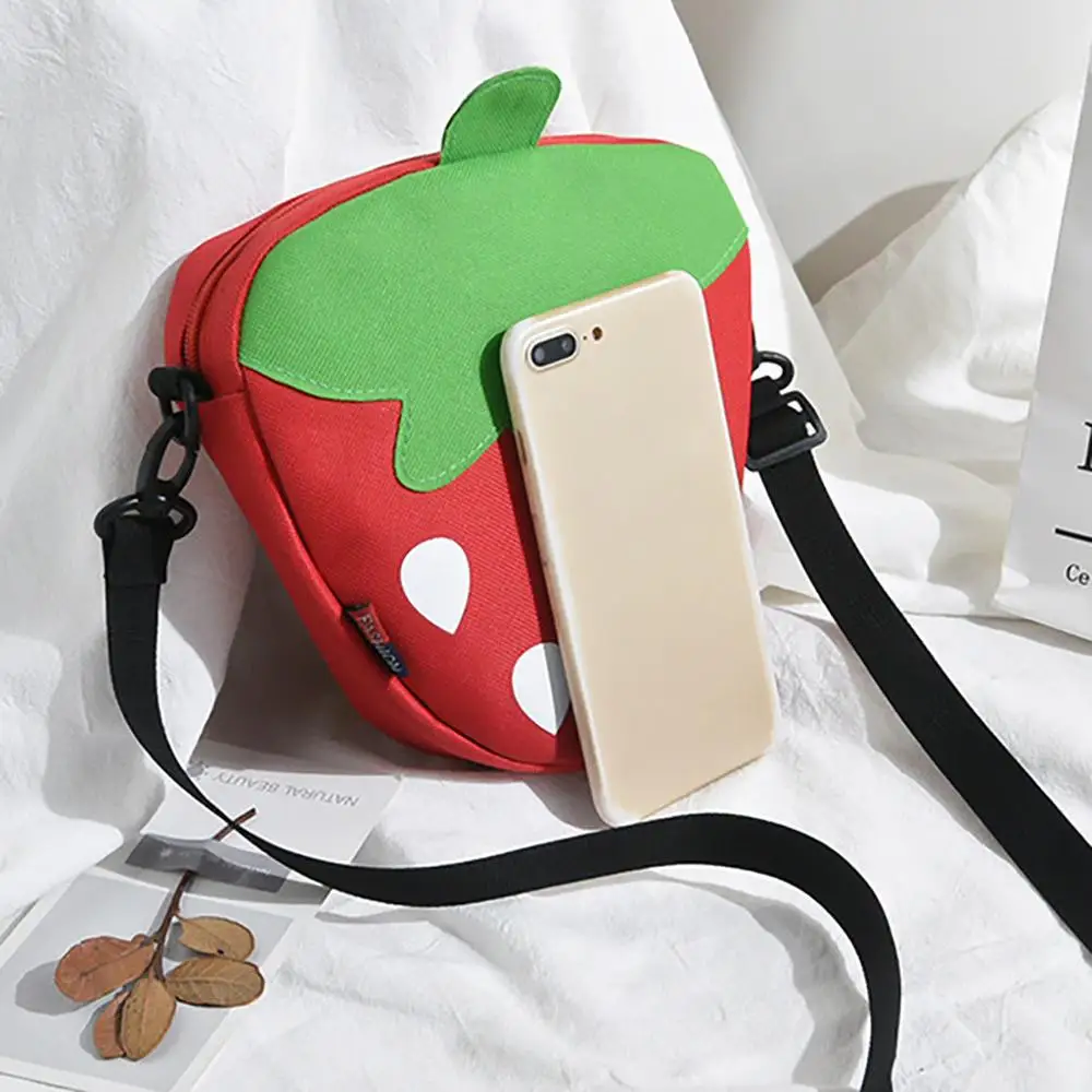 Женская сумка на плечо для отдыха из парусины с рисунком фруктов через