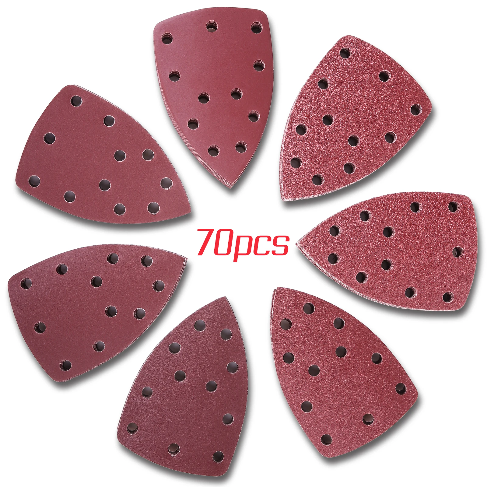 

METERK 70 шт. наждачная бумага для мыши, набор наждачной бумаги 150*100 мм, 11 отверстий, крючок и петля 40/60/80/120/180/240/320 Grits
