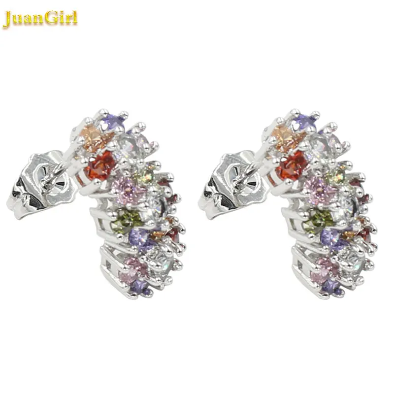 Модные 925 серебряные ювелирные изделия для женщин разноцветные циркониевые
