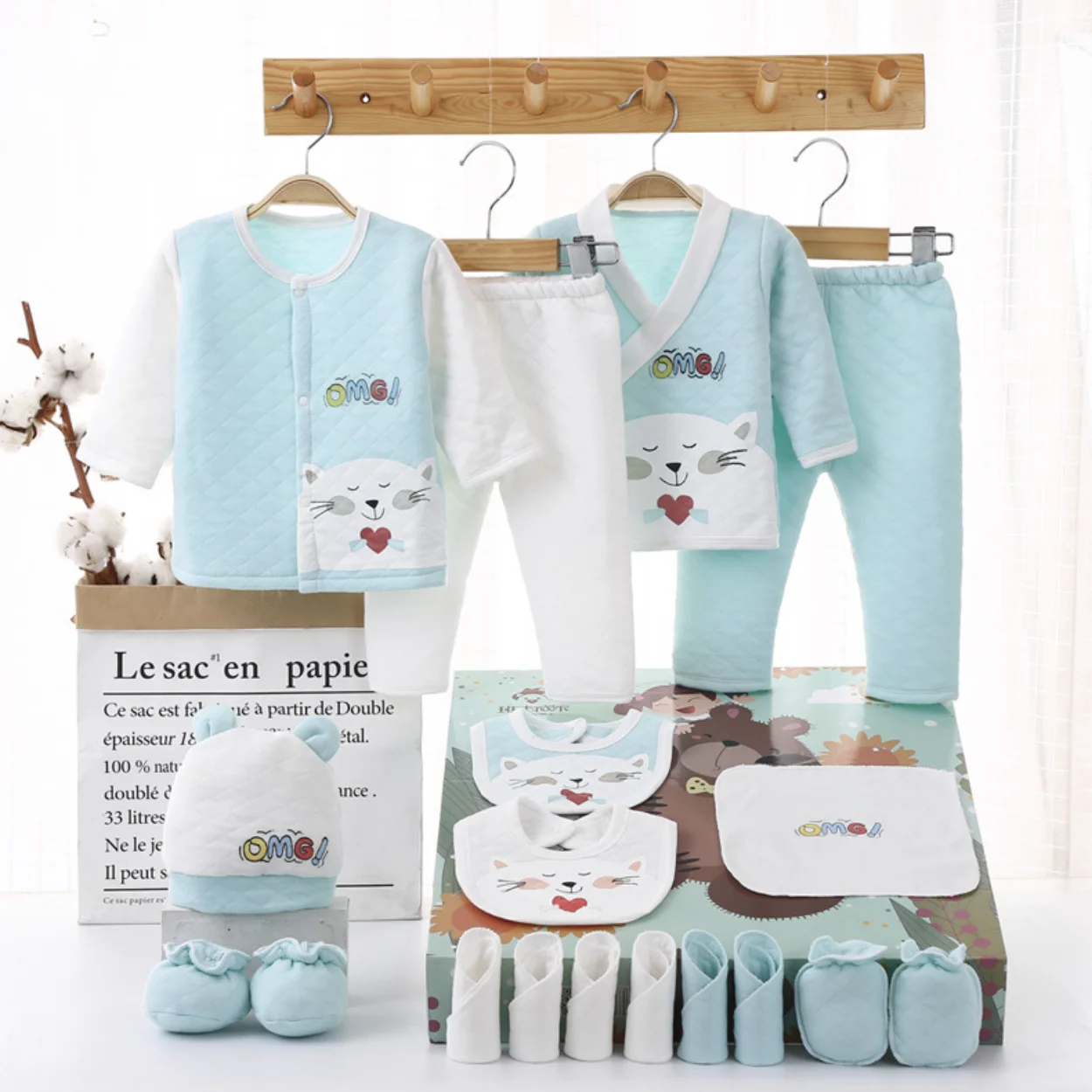 Одежда для новорожденных девочек 18 шт./лот осенняя Подарочная коробка с