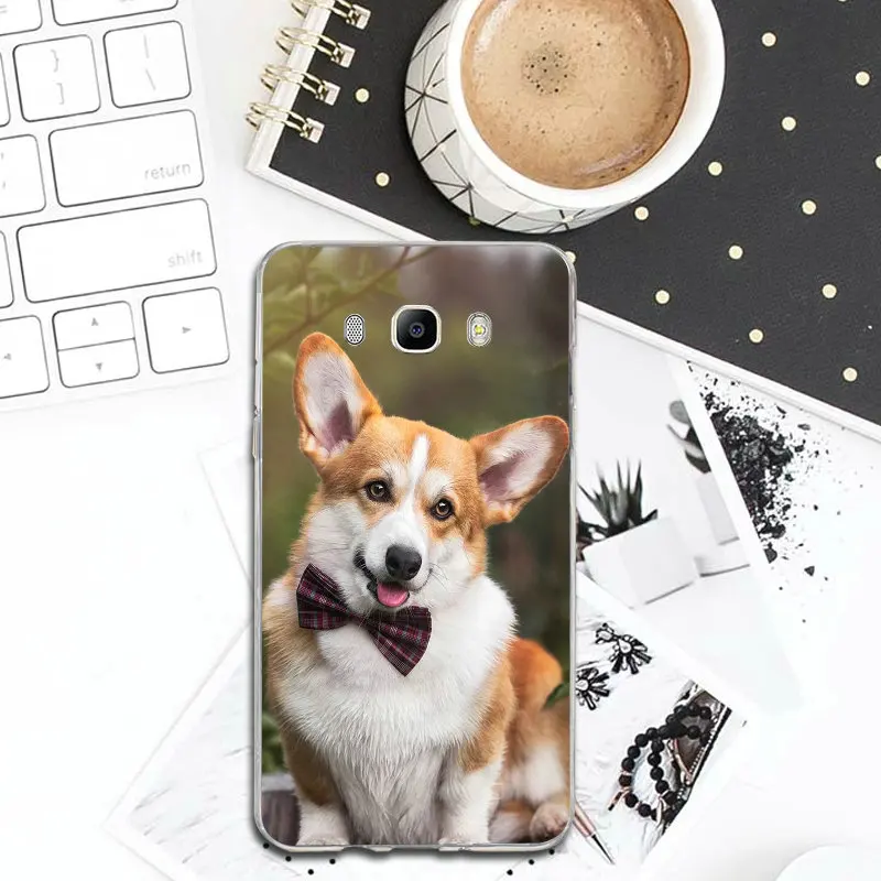 For Samsung Galaxy J3 J4 J5 J6 J7 J8 A3 A5 A7 2016 2017 2018 Coque Bags Soft Silicone Phone Cases Cute Funny Dog Welsh Corgi |