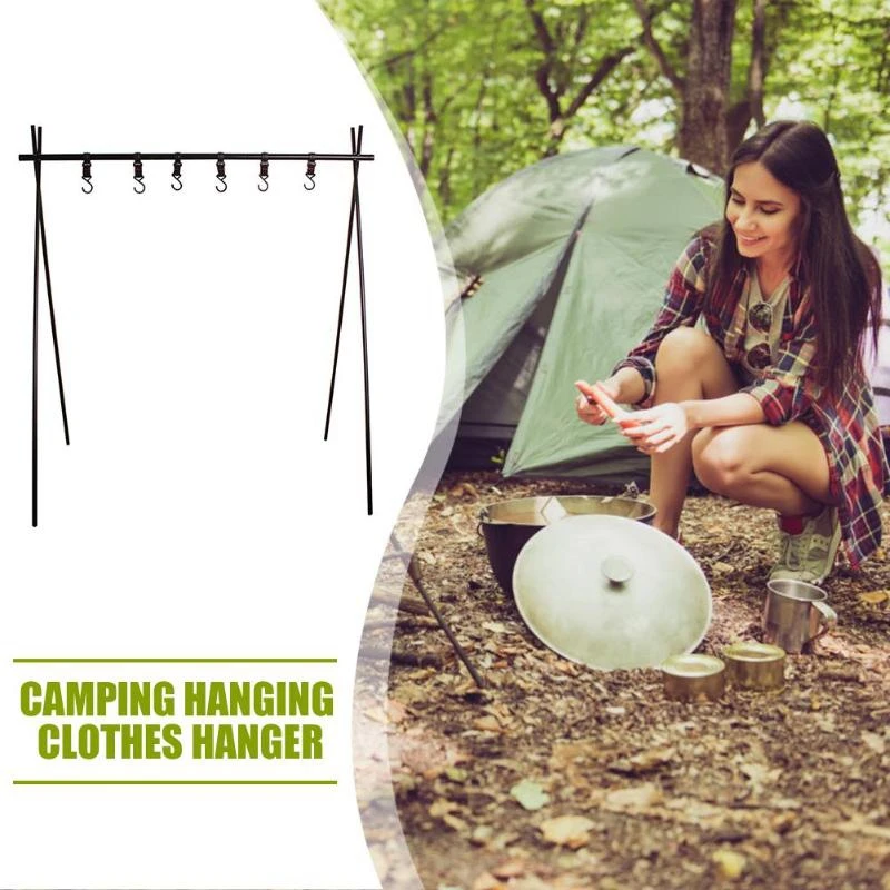 

Aluminum Alloy Hanging Rack Foldable 8Kg Bearing Weight Outdoor Camping BBQ Triangular Clothes Storage Rack