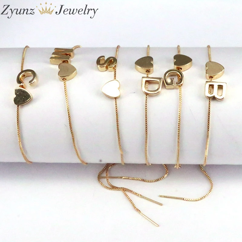 

Браслет женский, с буквами и именем, золотой, 10 шт., браслет с подвесками Love