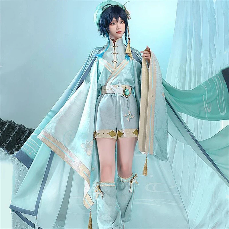 

Game Genshin Impact Venti Cosplay Costume Chinese Style Series Sweet Cute Uniforms Activity Party Role Play Clothing Halloween