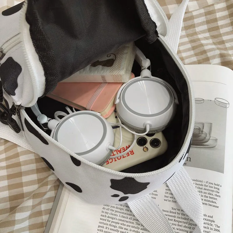 

Mini Backpack Women 2021 Cute Cow Shoulder Bag For Teenage Girls Kids Multi-Function Small Bagpack Female Ladies School Backpack
