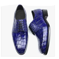 chue pointed brush color crocodile leather shoes high grade crocodile manual sewing men shoes