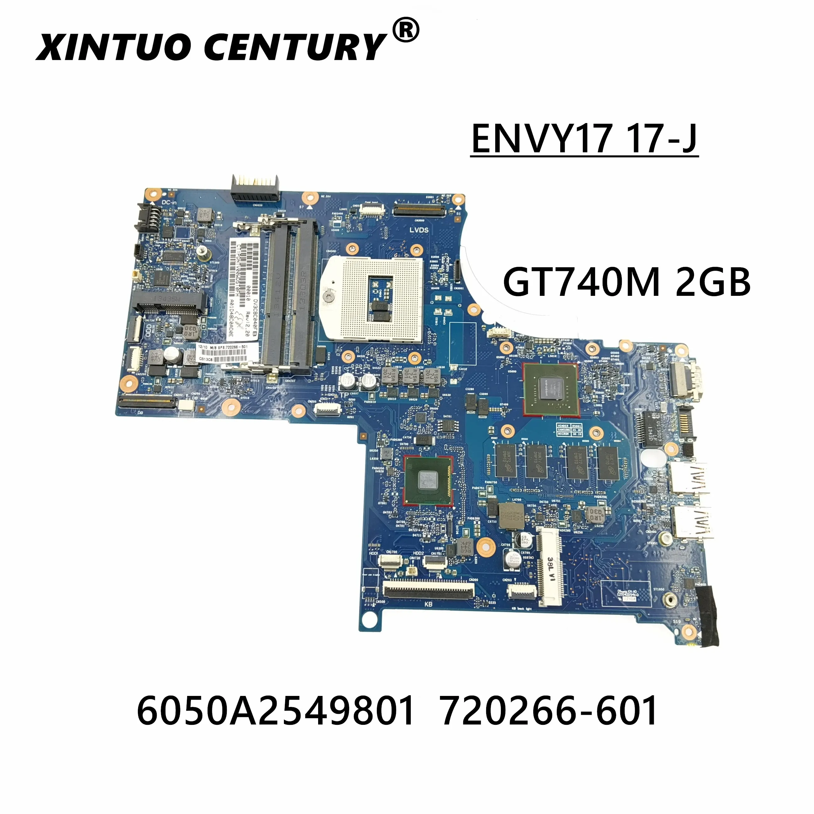 

720266-001 720266-501 720266-601 For HP ENVY 17 17-J M7 6050A2549801 laptop motherboard for hp with GT740M 2GB 100% tested