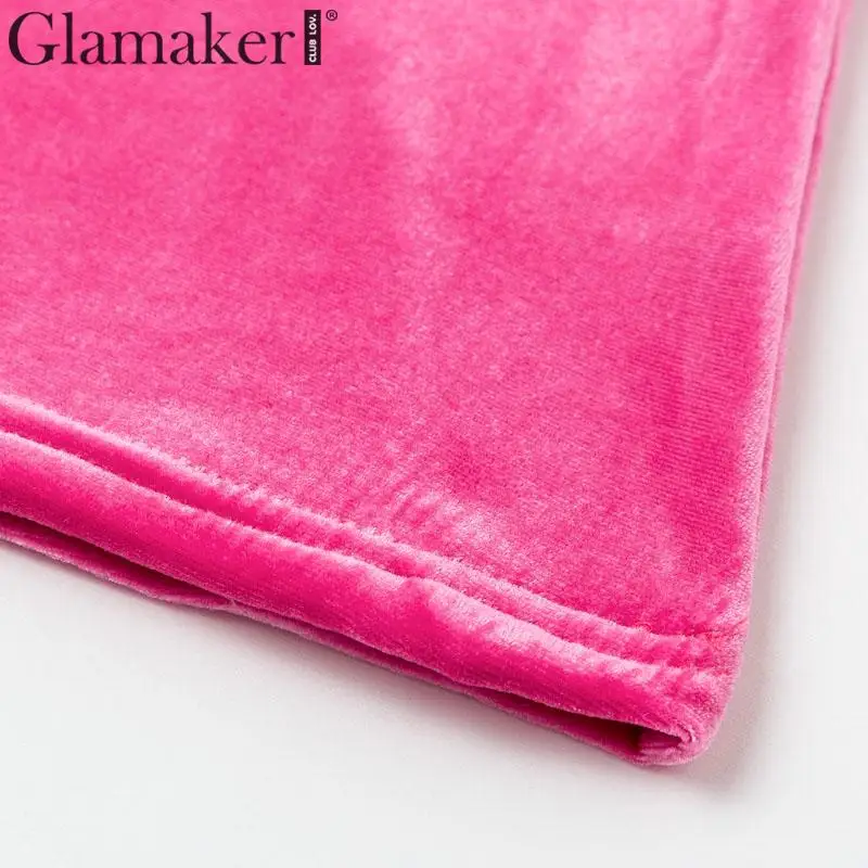 Glamaker бархатная женская рубашка, блузка, топ, женские сексуальные рубашки с v-образным вырезом feminina, Женский Топ, корейская мода, блуза с длинными рукавами, рубашка