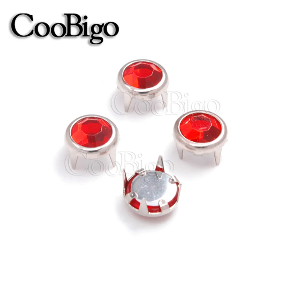 Color 7 1000 шт 8 мм когти Стразы Круглый самолет шпильки DIY заклепки гвоздики шип, деталь одежды сумки - Цвет: Color 7