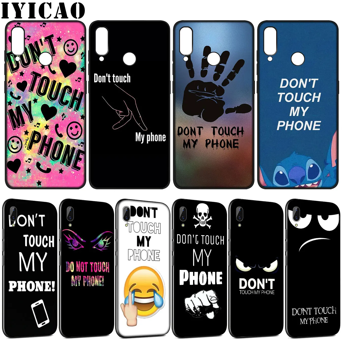 Мягкий силиконовый чехол IYICAO Don't touch my phone для Huawei Y9 Y7 Y6 Prime 2019 Honor 20 10 9 9X 8C 8X 8 Lite 7C 7X